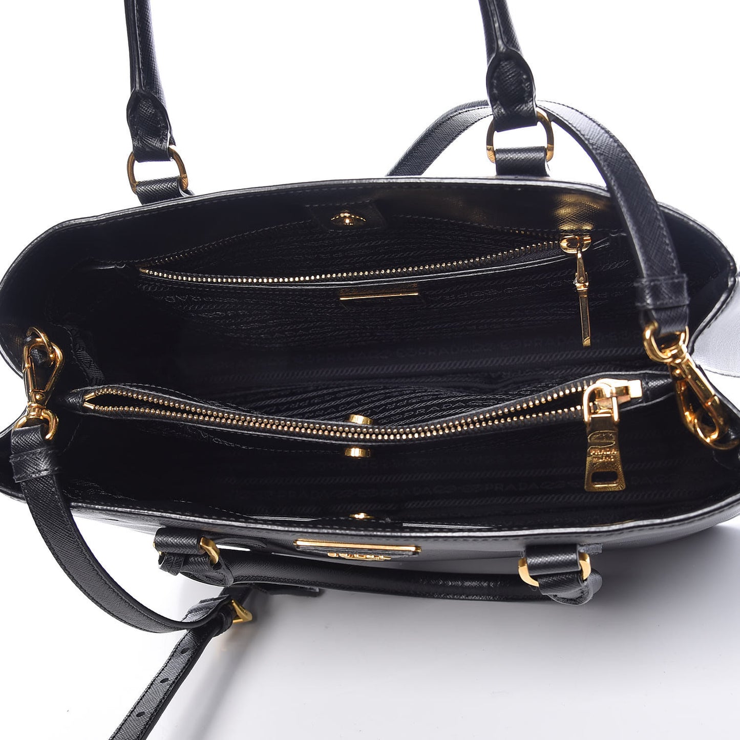 Saffiano Lux Medium Tote Black