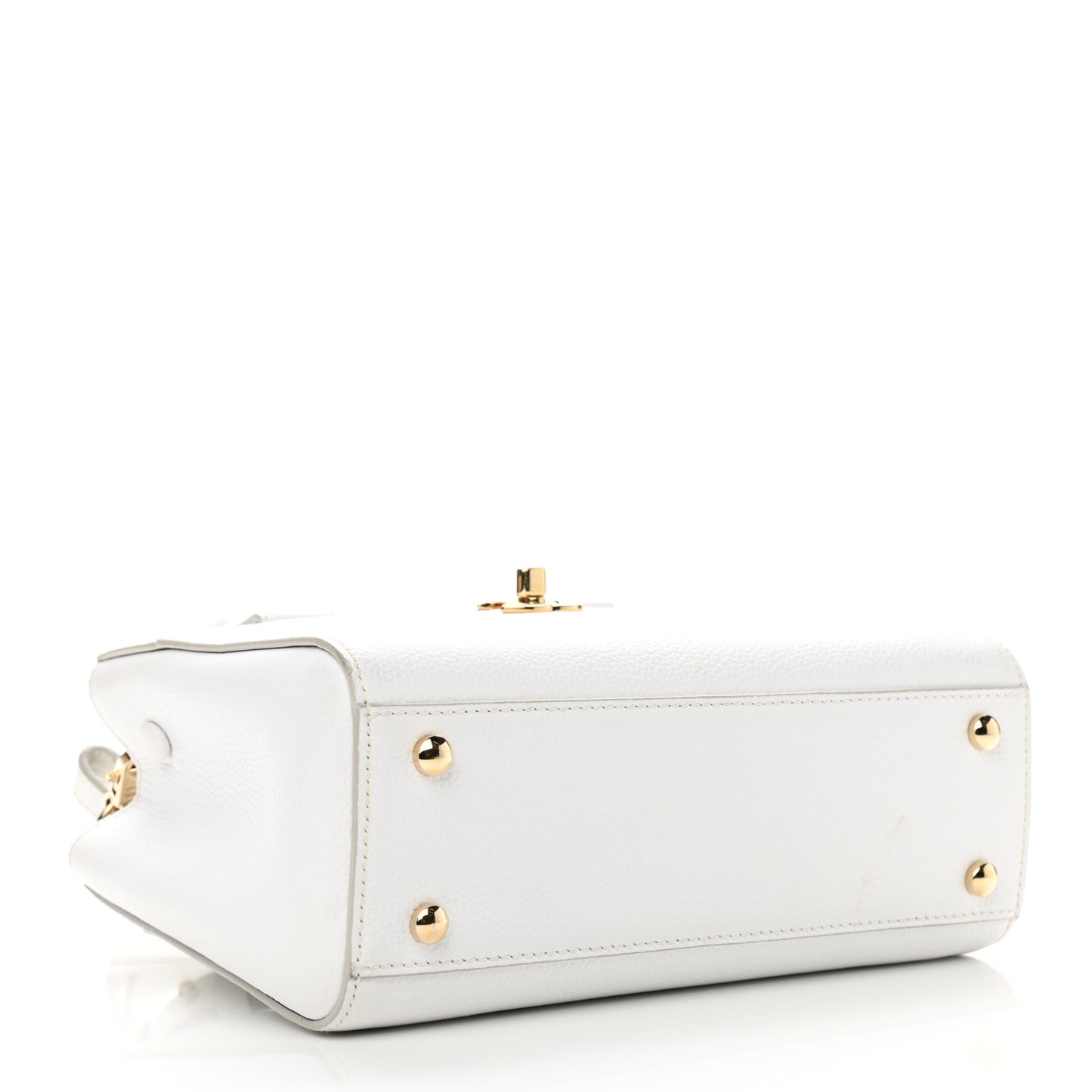 Grained Calfskin Mini Neo Executive Shopper Tote White