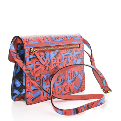 Burberry Calfskin Graffiti Print Small Macken Crossbody Bag Black 3 of 9