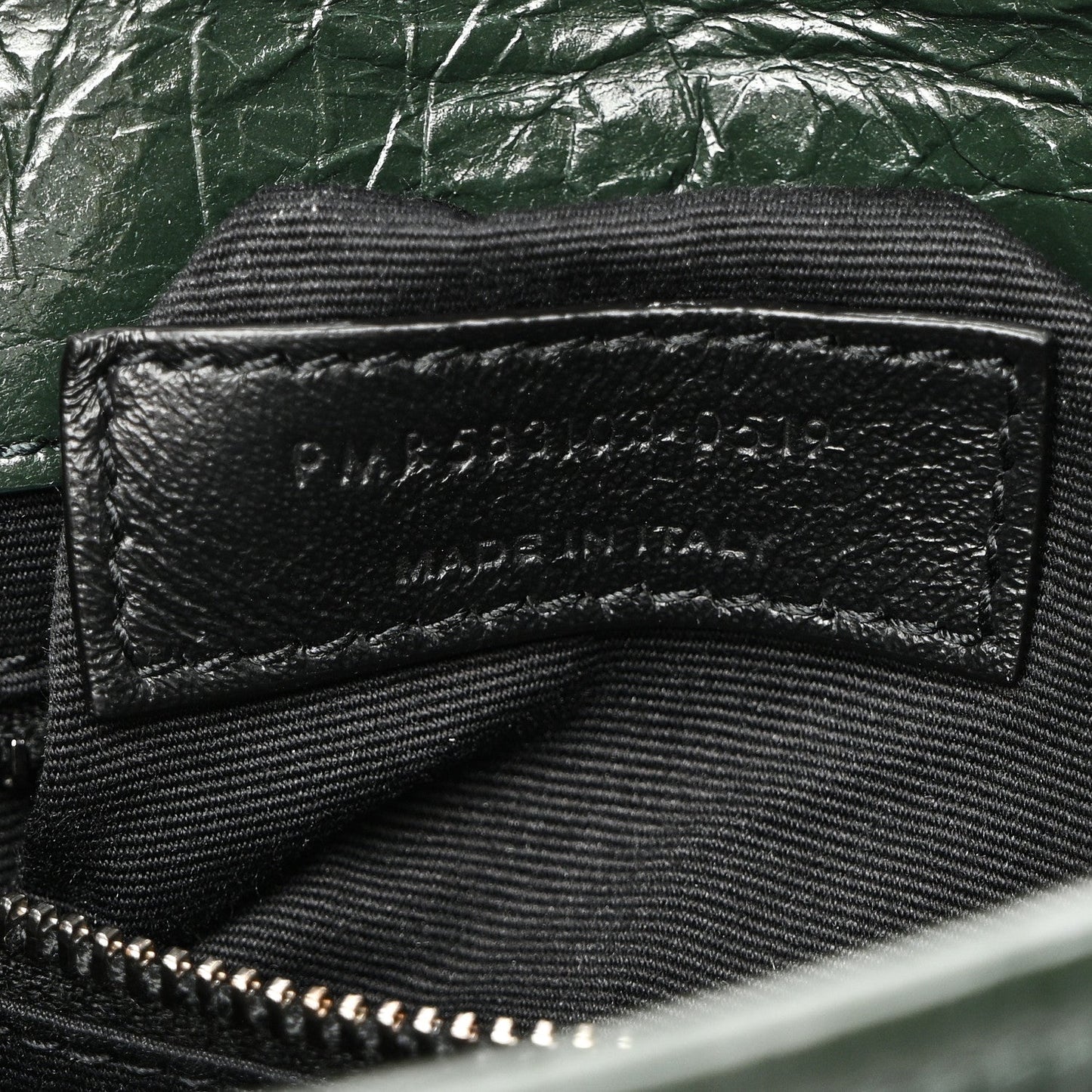 Crinkled Calfskin Matelasse Monogram Niki Chain Wallet Khaki Militaire