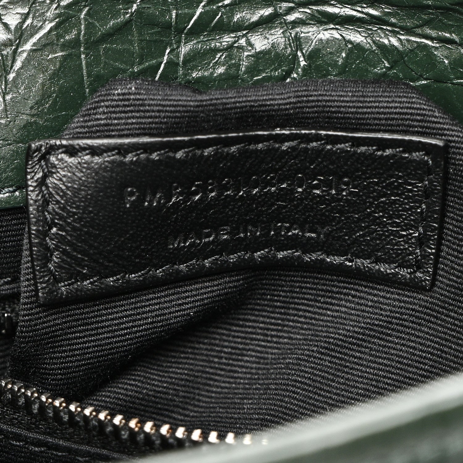 Saint Laurent Crinkled Calfskin Matelasse Monogram Niki Chain Wallet Khaki Militaire 7 of 10