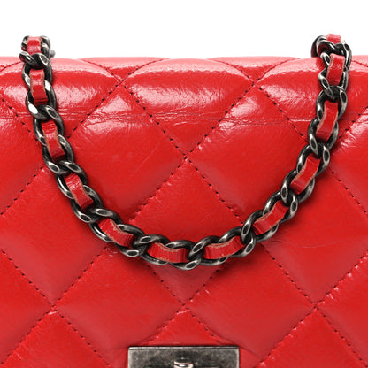 Chanel Glazed Calfskin Quilted Reissue Wallet On Chain WOC Red 9 of 12