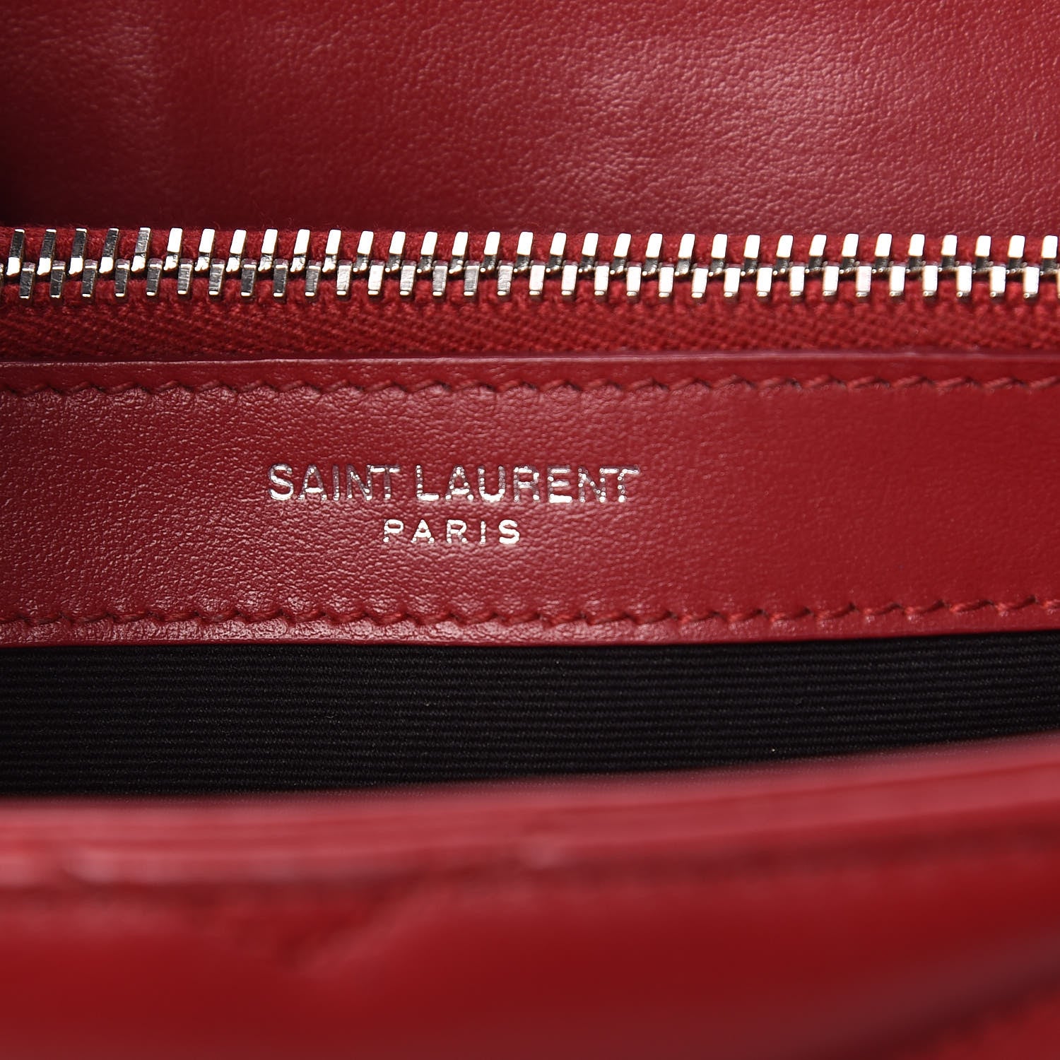 Saint Laurent Calfskin Y Quilted Monogram Medium Loulou Chain Satchel Lipstick Red 7 of 11