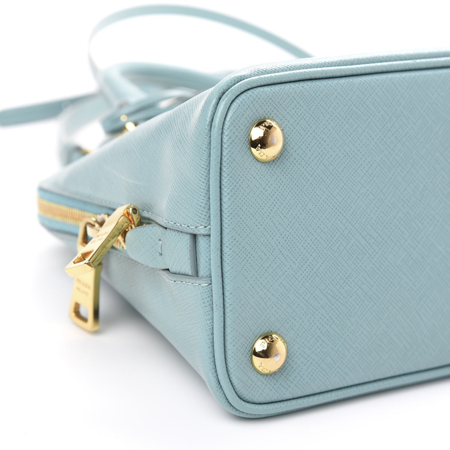 Prada Saffiano Mini Galleria Double Zip Tote Turchese 8 of 12