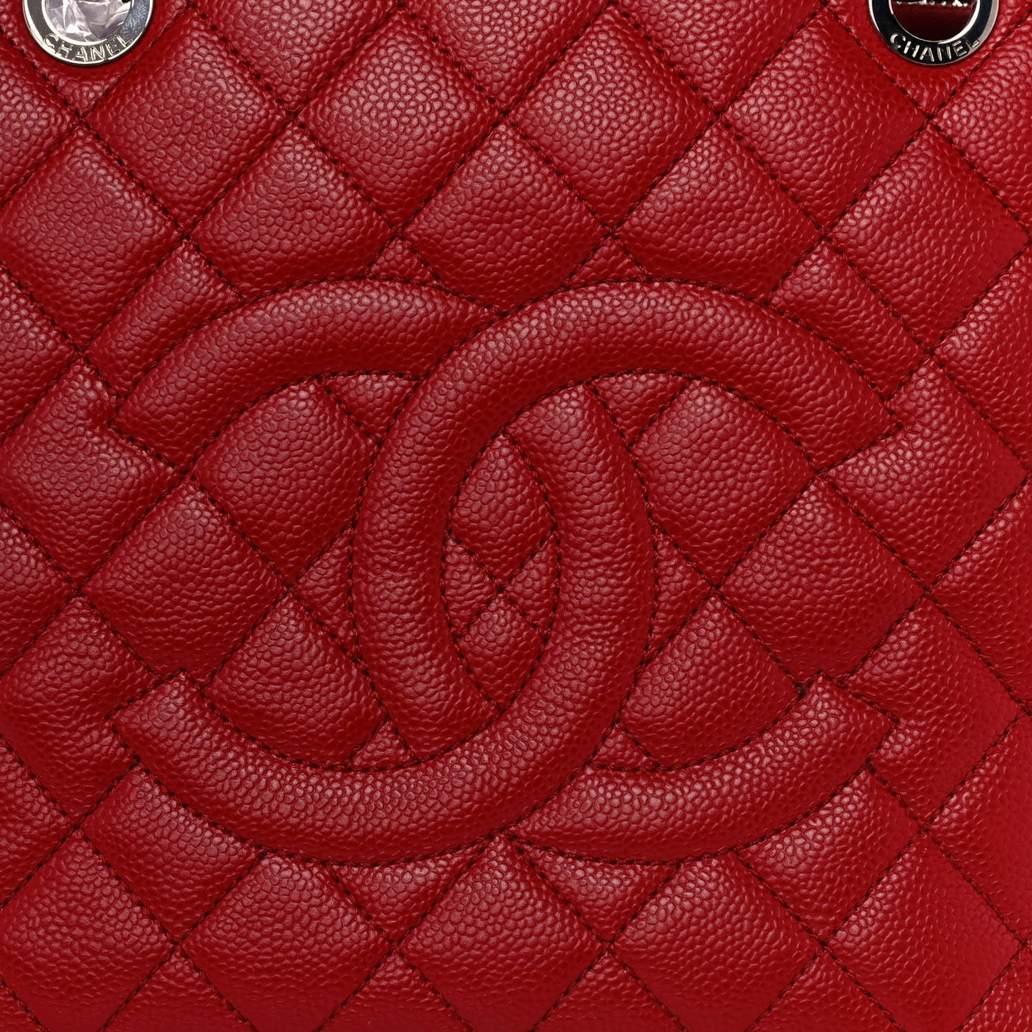 Caviar Quilted Grand Shopping Tote GST Red
