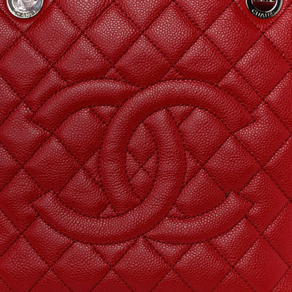 Chanel Caviar Quilted Grand Shopping Tote GST Red 8 of 10