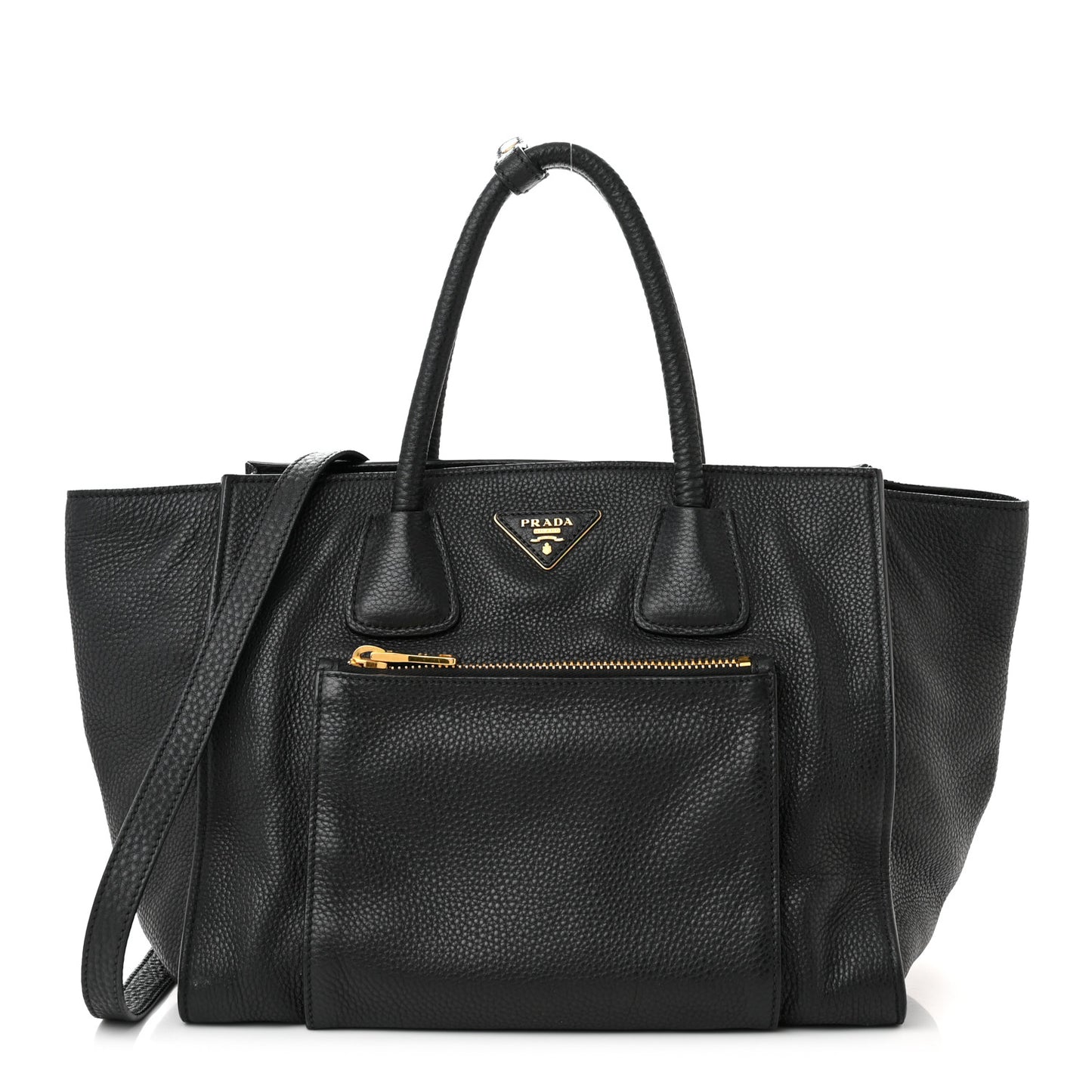 Vitello Daino Shopping Tote Black