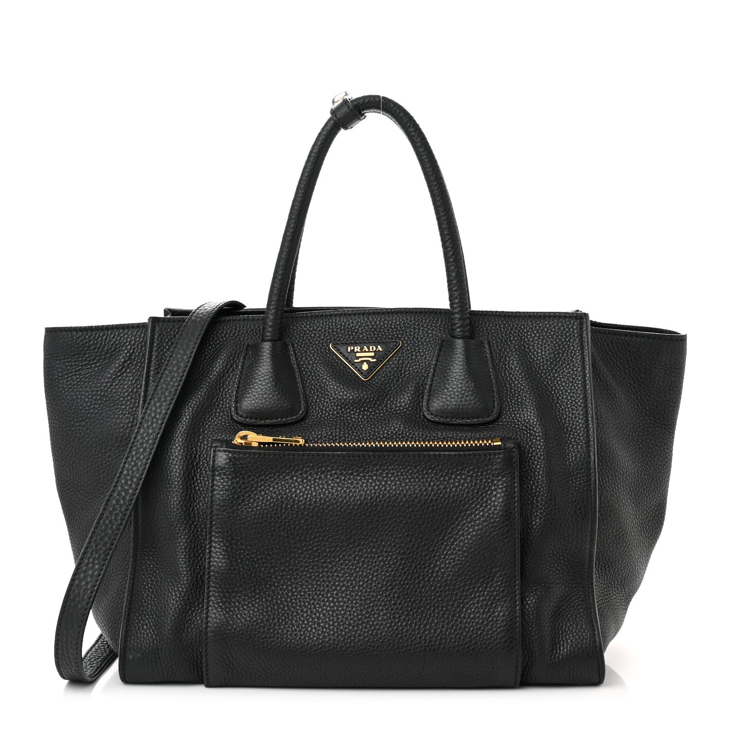 Prada Vitello Daino Shopping Tote Black 1 of 12