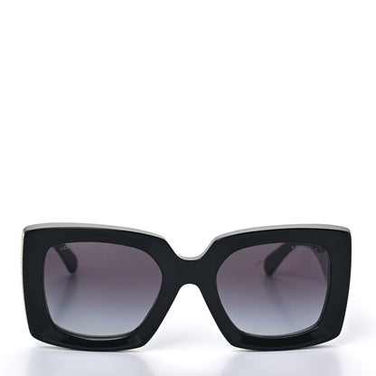 Chanel Acetate Rectangle Sunglasses 5435 Black 2 of 7