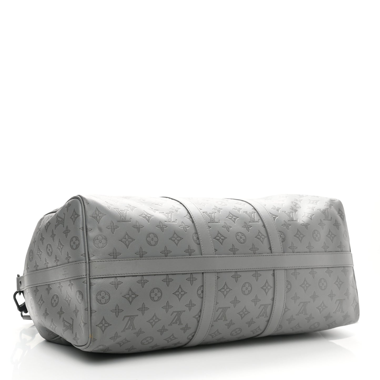 Calfskin Monogram Shadow Keepall Bandouliere 50 Anthracite gray