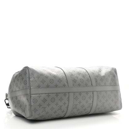 Louis Vuitton Calfskin Monogram Shadow Keepall Bandouliere 50 Anthracite gray 3 of 8