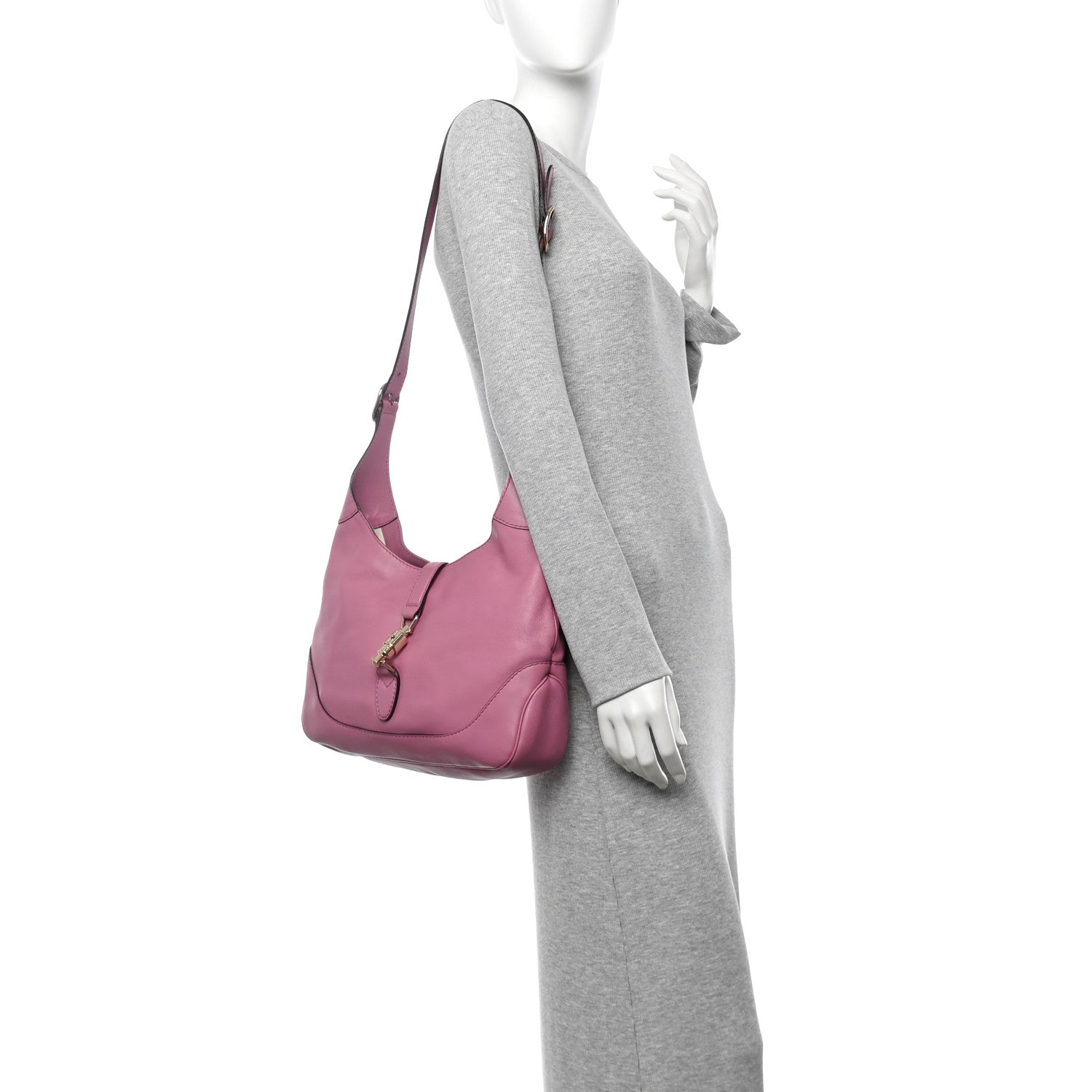 Gucci Soft Grained Calfskin Small Jackie Hobo Pink 2 of 10