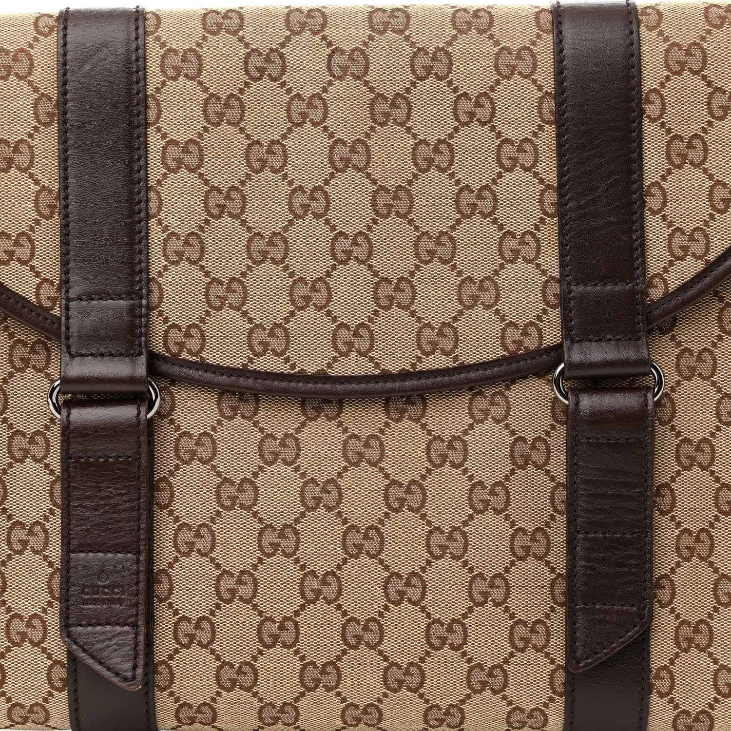 Gucci Monogram Laptop Briefcase Dark Brown 8 of 10