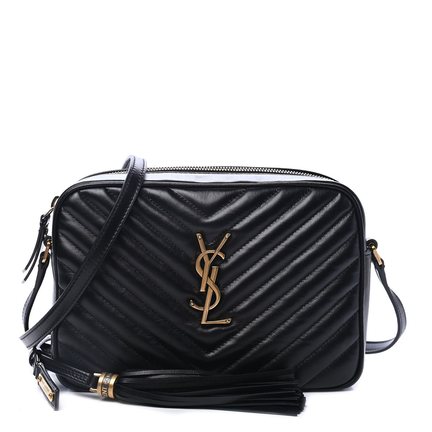 Calfskin Matelasse Monogram Lou Camera Bag Black