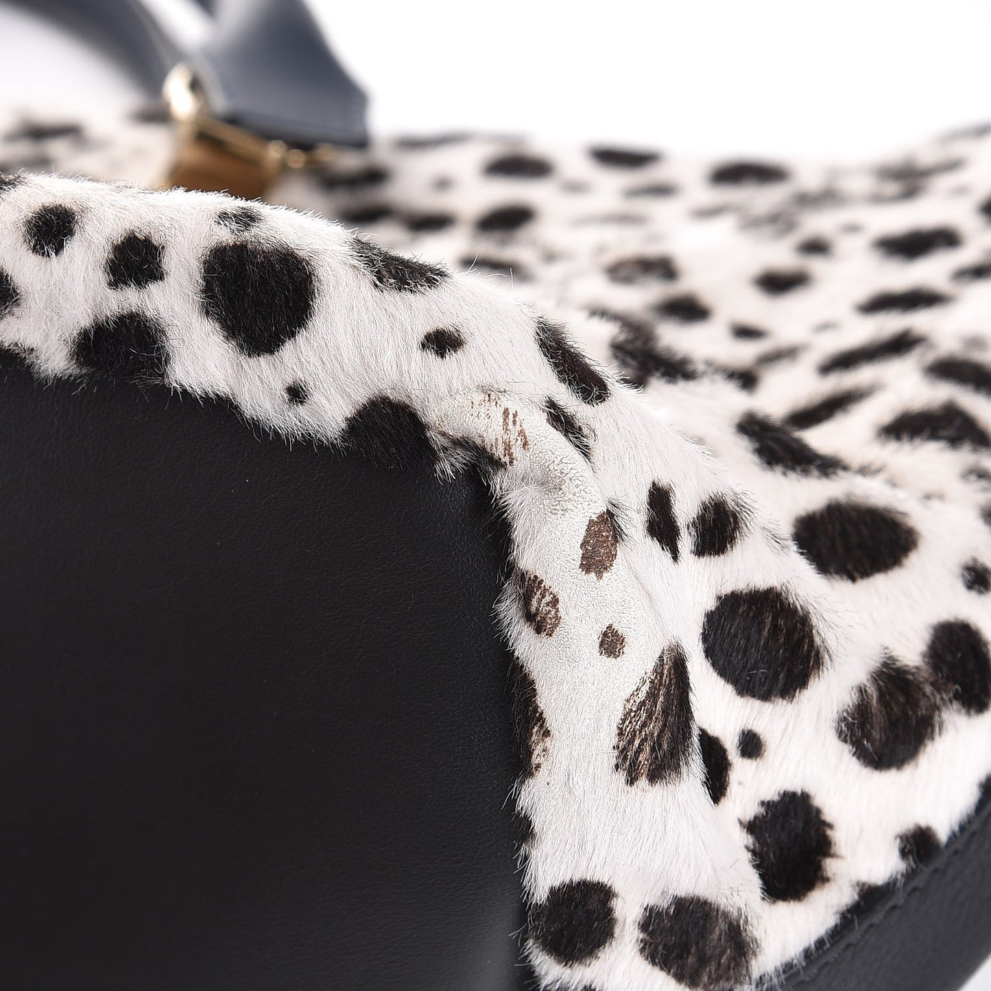 Calf Hair Medium Baylee Tote White Black