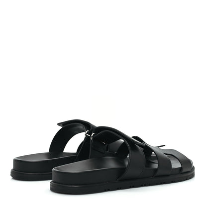 Hermes Calfskin Womens Chypre Sandals 39 Black 4 of 9