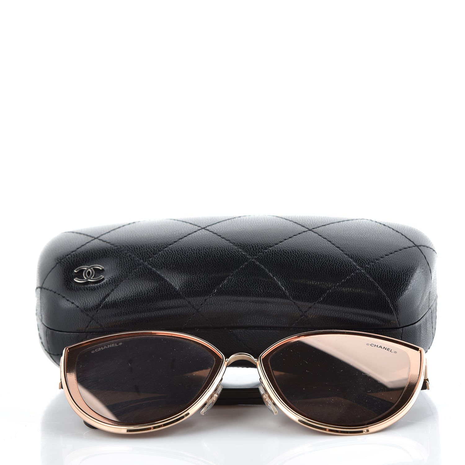 Chanel Metal Cat Eye Sunglasses 4222 Pink Gold 8 of 8