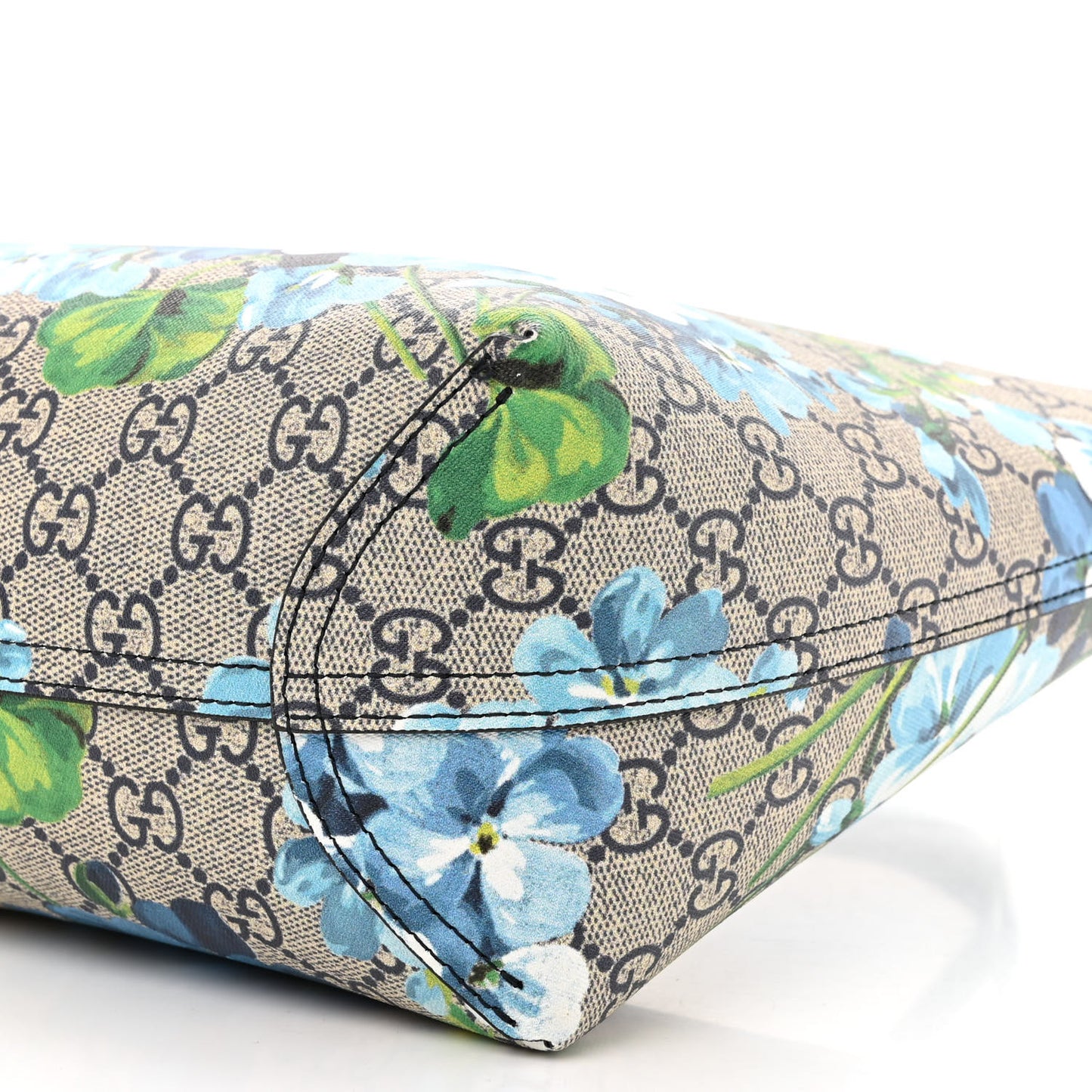 GG Supreme Monogram Blooms Small Reversible Tote Beige Blue Navy
