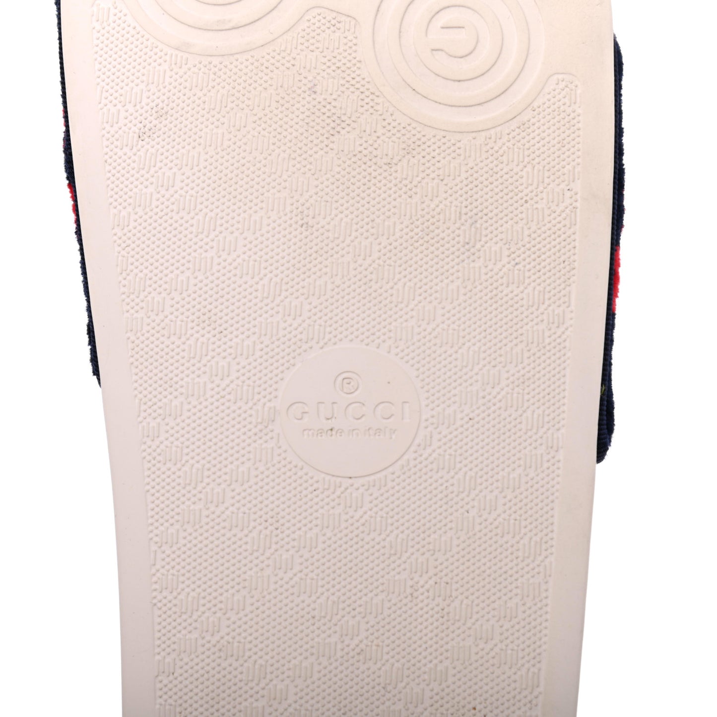 Velvet GG Monogram Slide Sandals 38 Blue Red