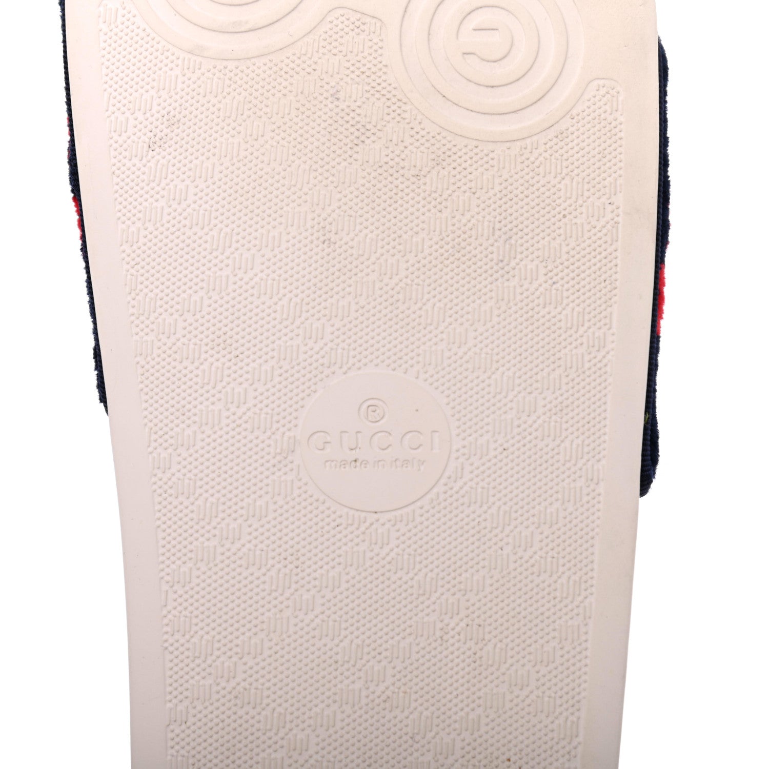 Gucci Velvet GG Monogram Slide Sandals 38 Blue Red 7 of 12