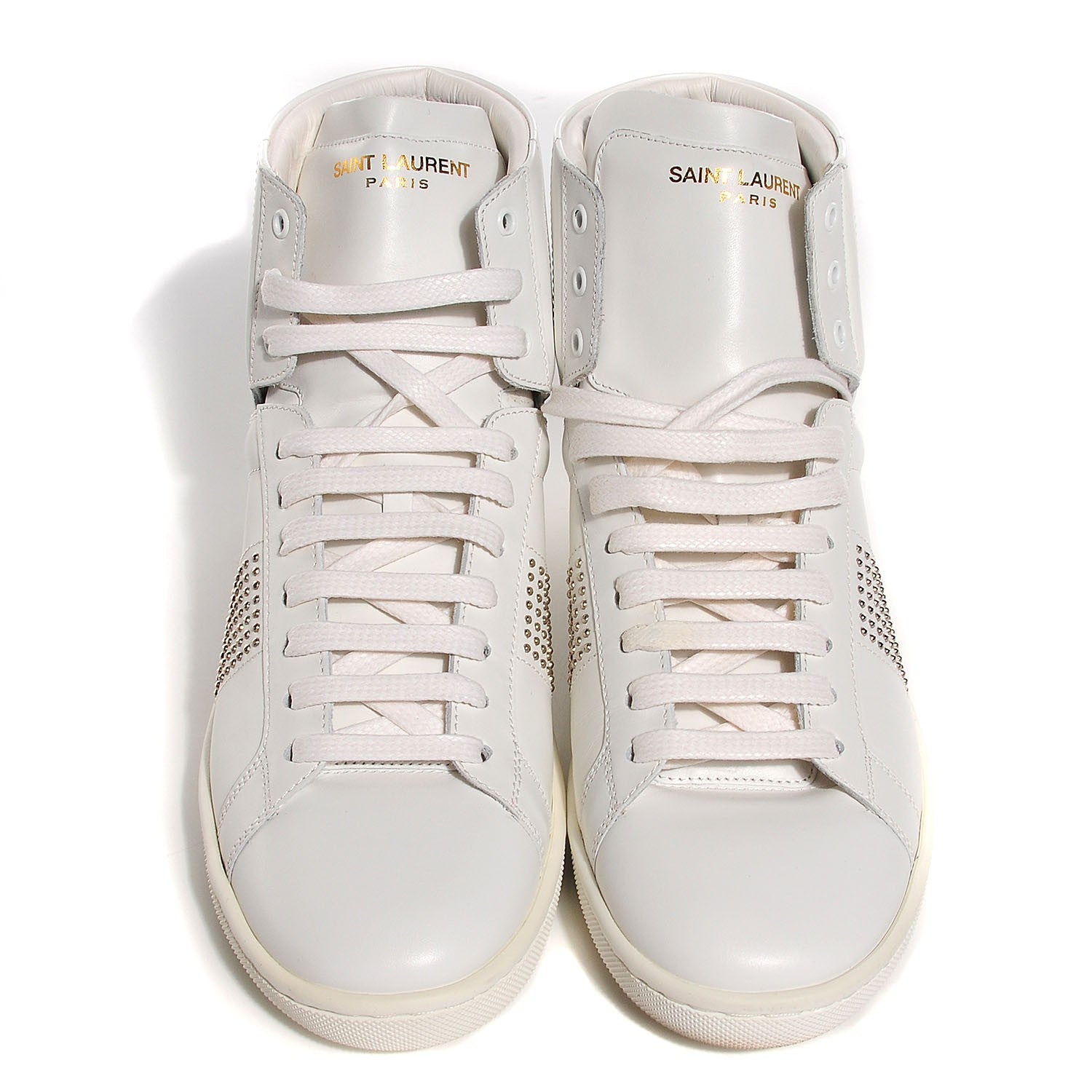Saint Laurent Nappa Wolly High Top Sneakers 36.5 Optique White 2 of 8