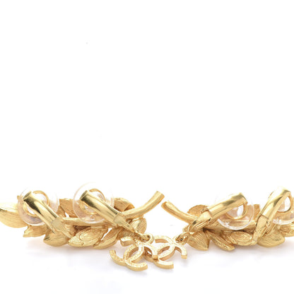 Chanel Crystal Sparkling Wheat CC Clip On Earrings Gold 3 of 5