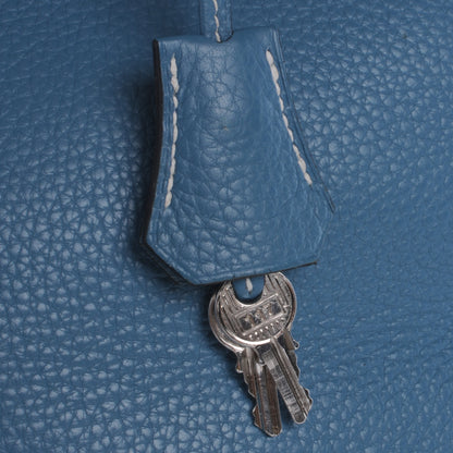 Hermes Taurillon Clemence Birkin 35 Blue Jean 6 of 12