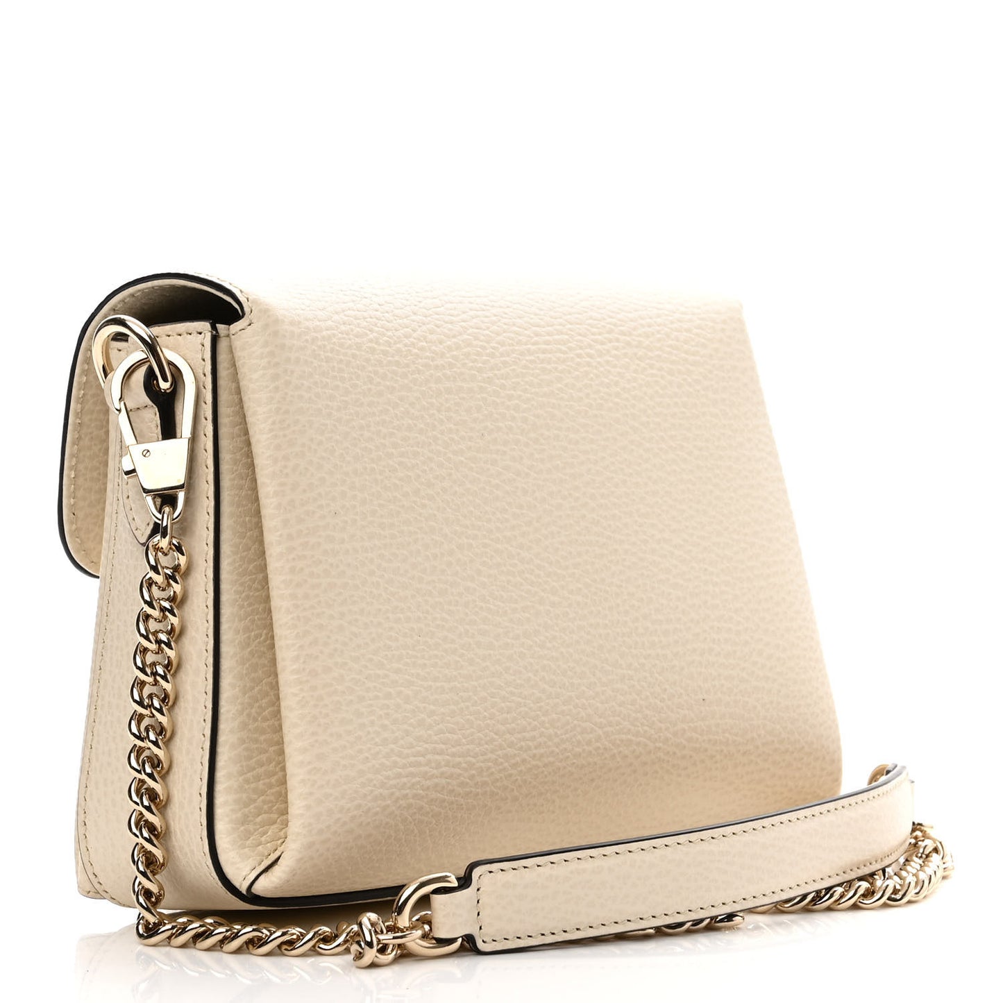 Dollar Calfskin Interlocking G Crossbody Bag Mystic White