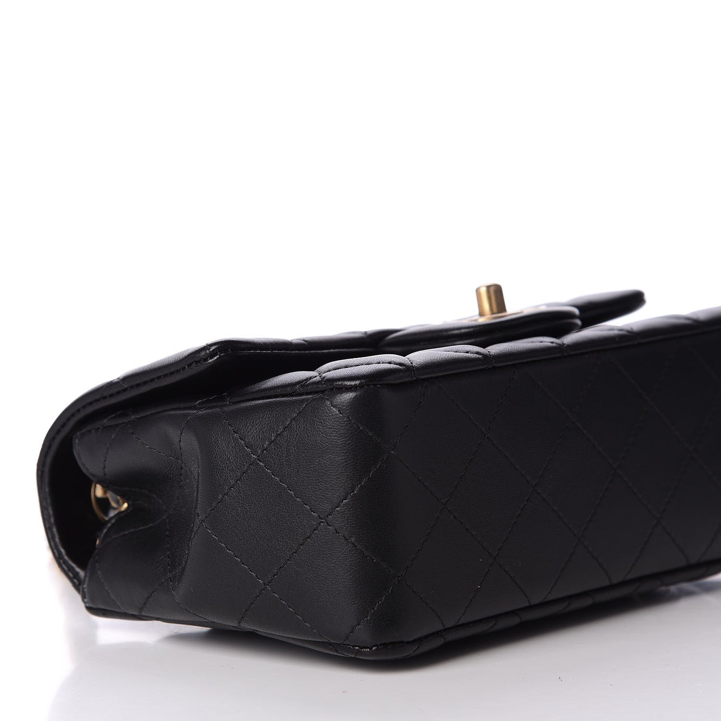 Lambskin Quilted Mini Rectangular Flap Black