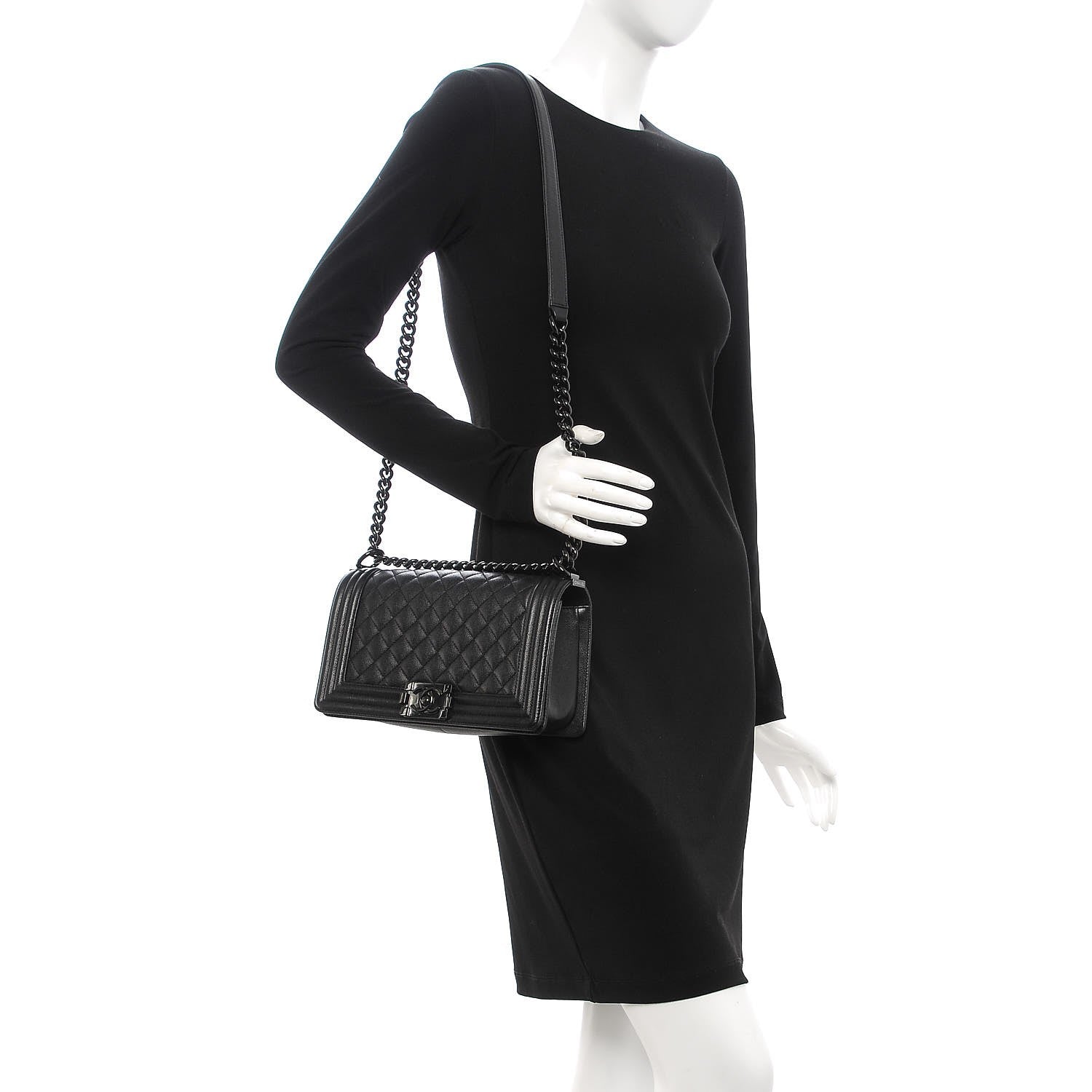 Chanel Caviar Quilted Medium Boy Flap So Black 2 of 8