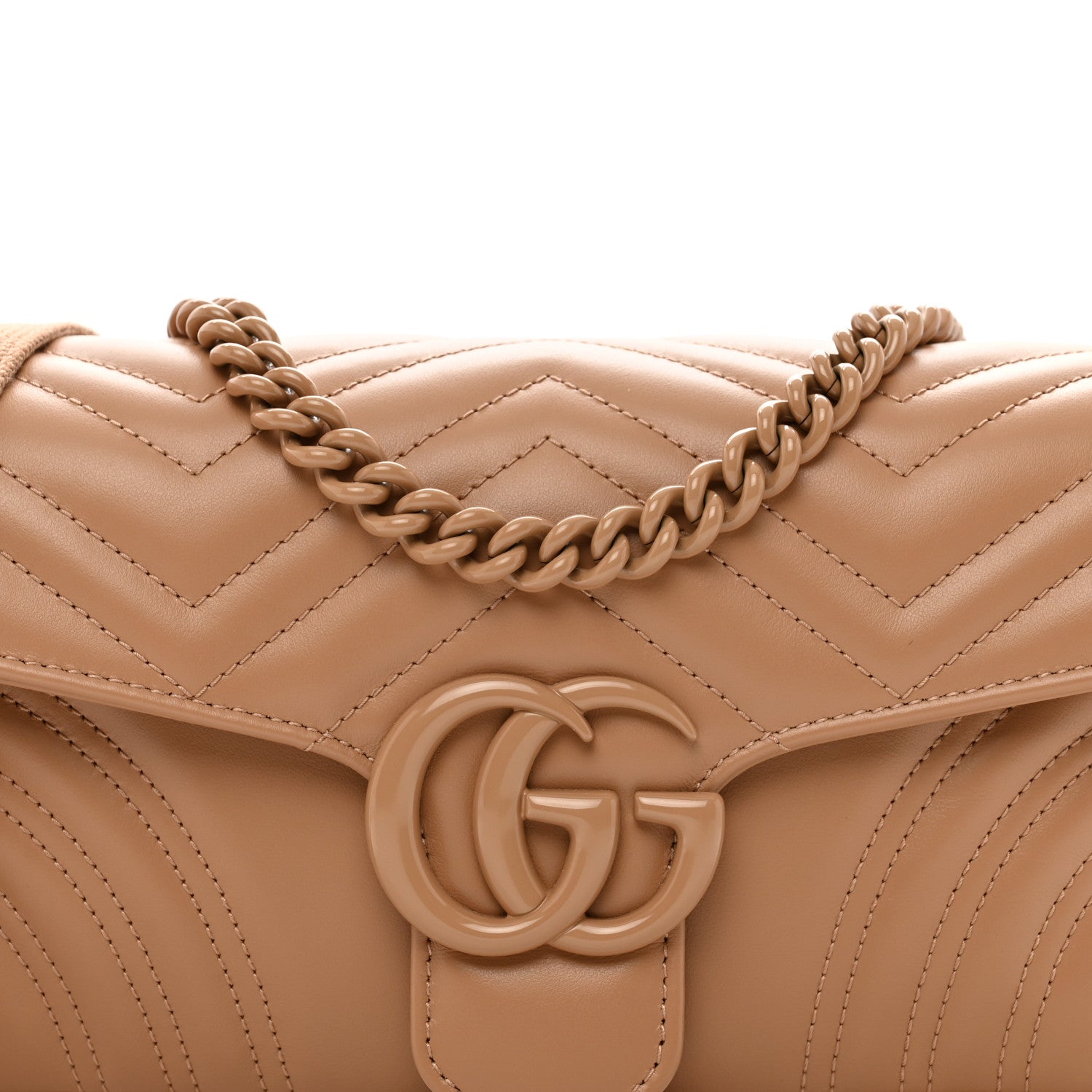 Gucci Calfskin Matelasse Monochrome GG Marmont Crossbody Shoulder Bag Camelia Winter Rose 5 of 10