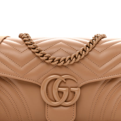 Gucci Calfskin Matelasse Monochrome GG Marmont Crossbody Shoulder Bag Camelia Winter Rose 5 of 10
