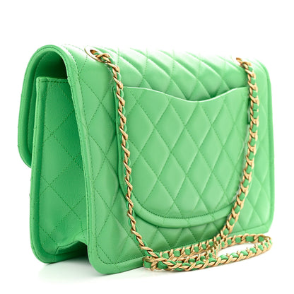 Chanel Caviar Quilted Large Sweet Classic Flap Green 3 of 10