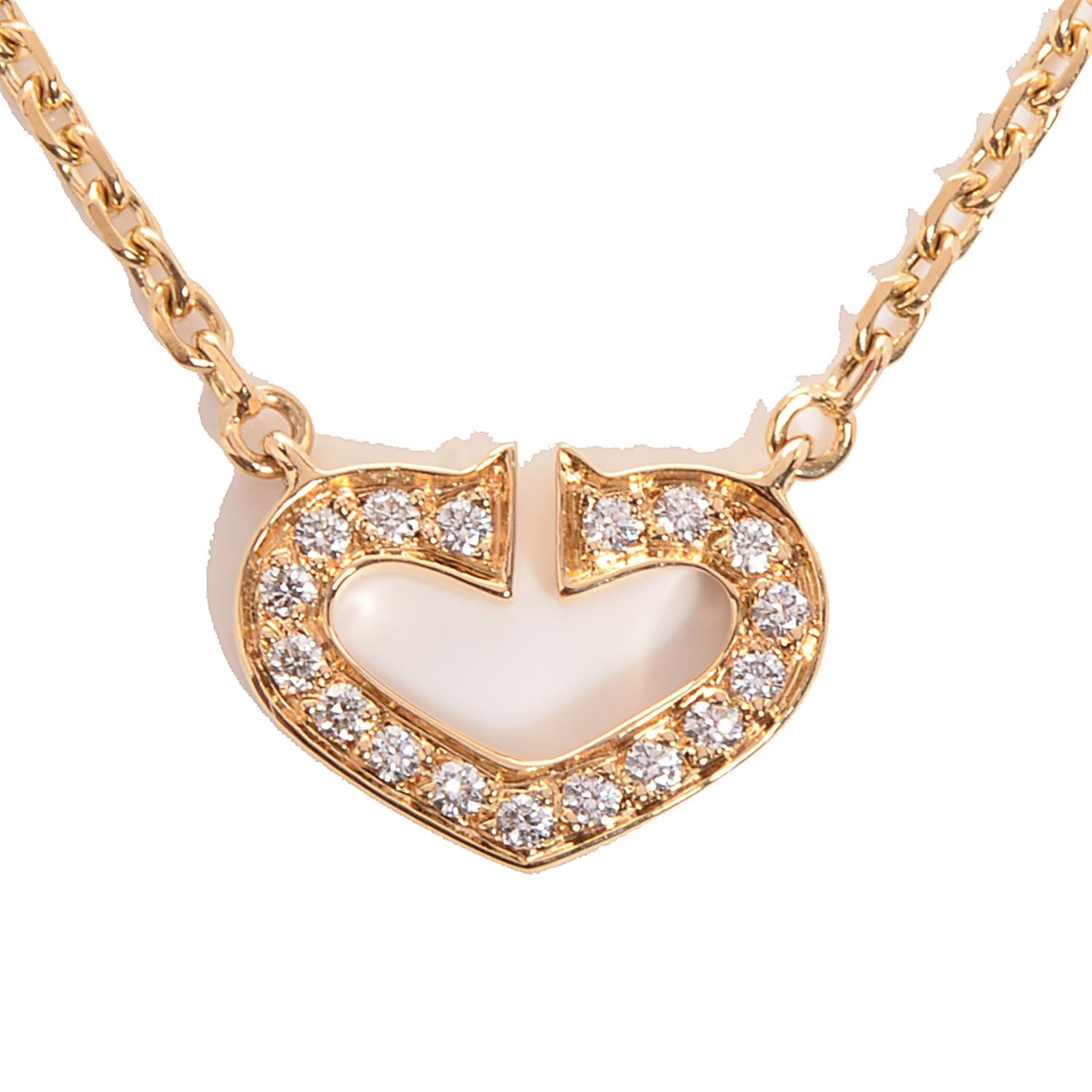 Cartier 18K Yellow Gold Diamond Hearts And Symbols Pendant Necklace 1 of 5