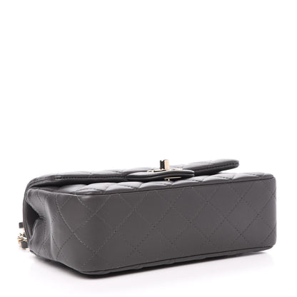 Chanel Lambskin Quilted Mini Rectangular Flap Grey 4 of 11
