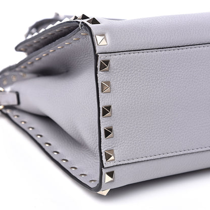 Valentino Garavani Grained Calfskin Small Rockstud Double Bag Pastel Grey 7 of 13