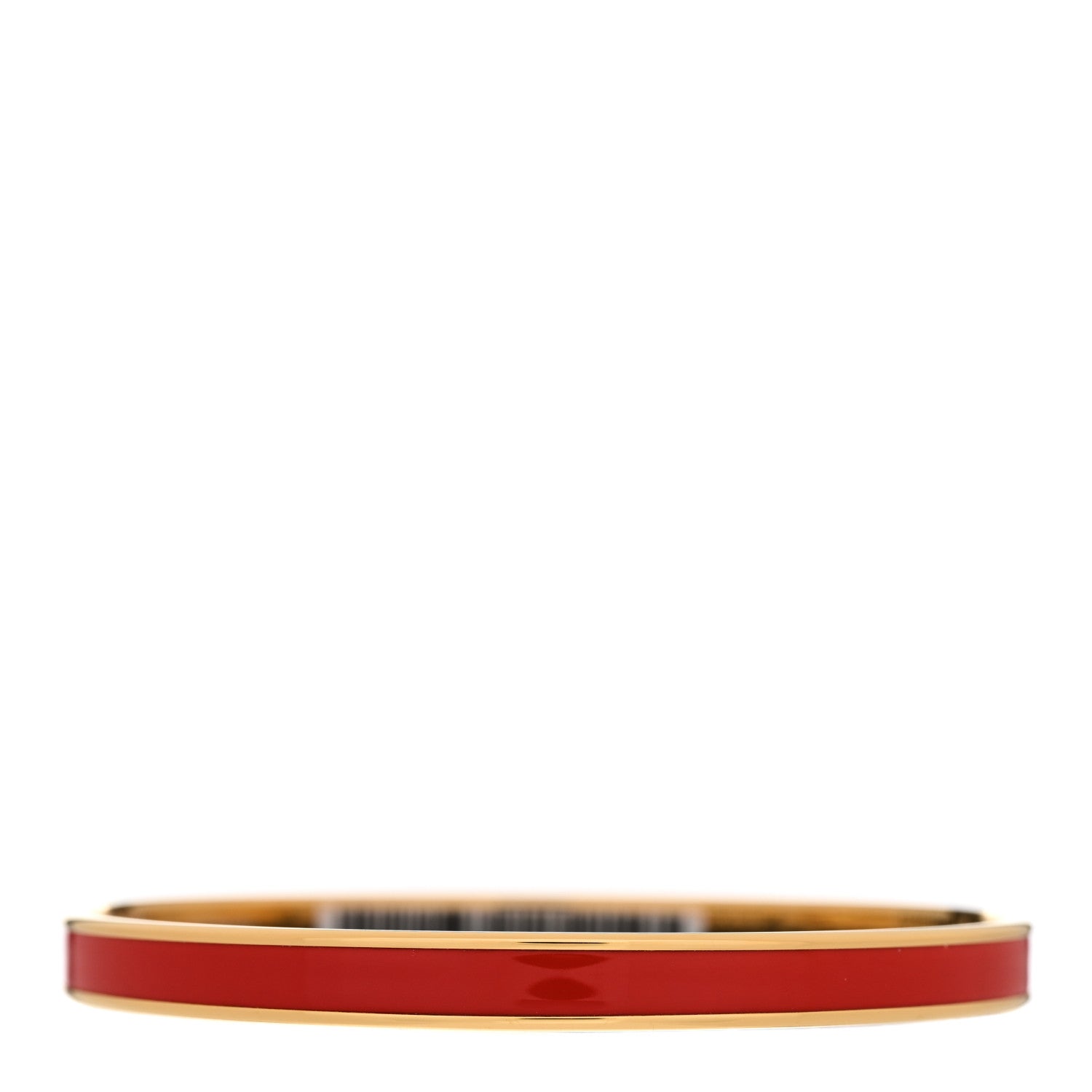 Hermes Enamel Extra Narrow Uni Bracelet 62 Rouge Jumping 3 of 6