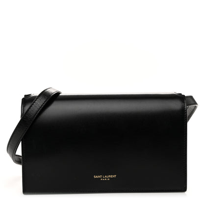 Saint Laurent Smooth Calfskin Monogram Crossbody Bag Black 1 of 10