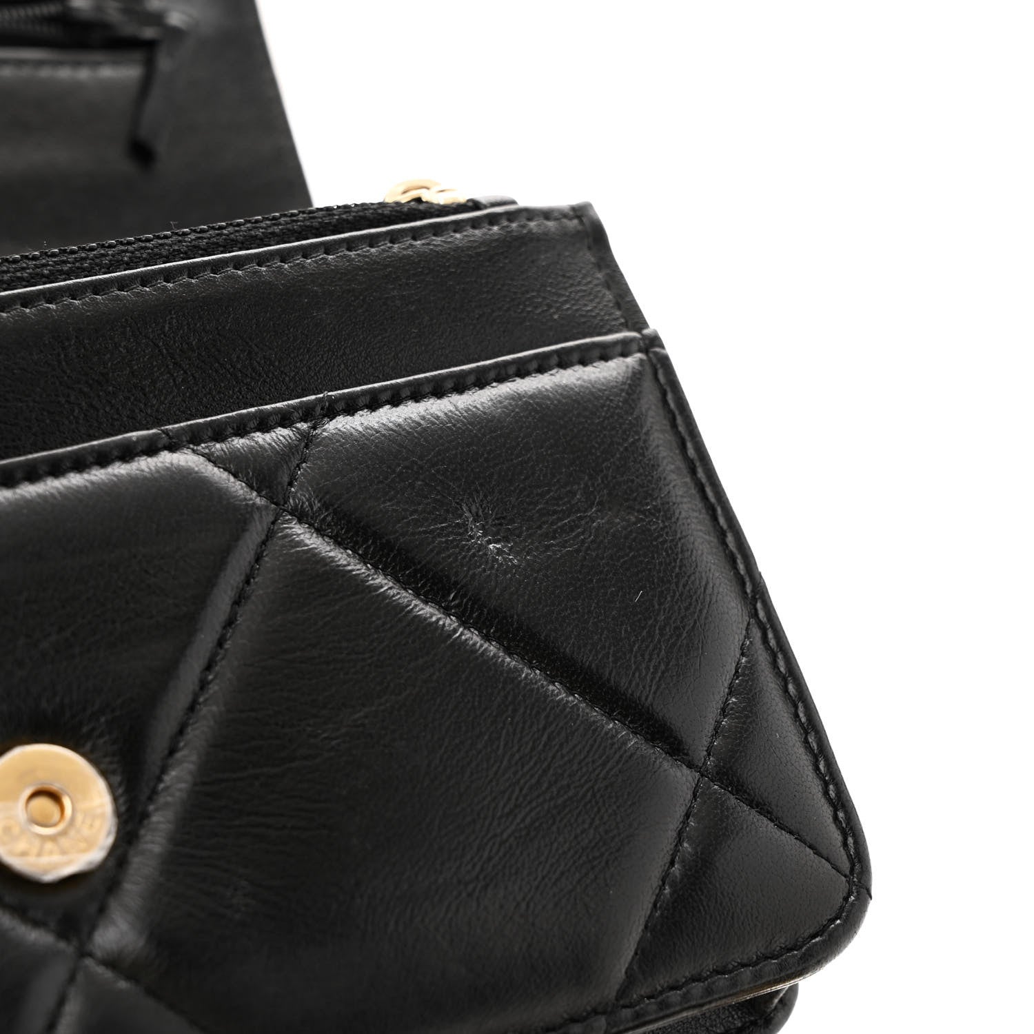 Chanel Lambskin Quilted Chanel 19 Wallet On Chain WOC Black 13 of 14