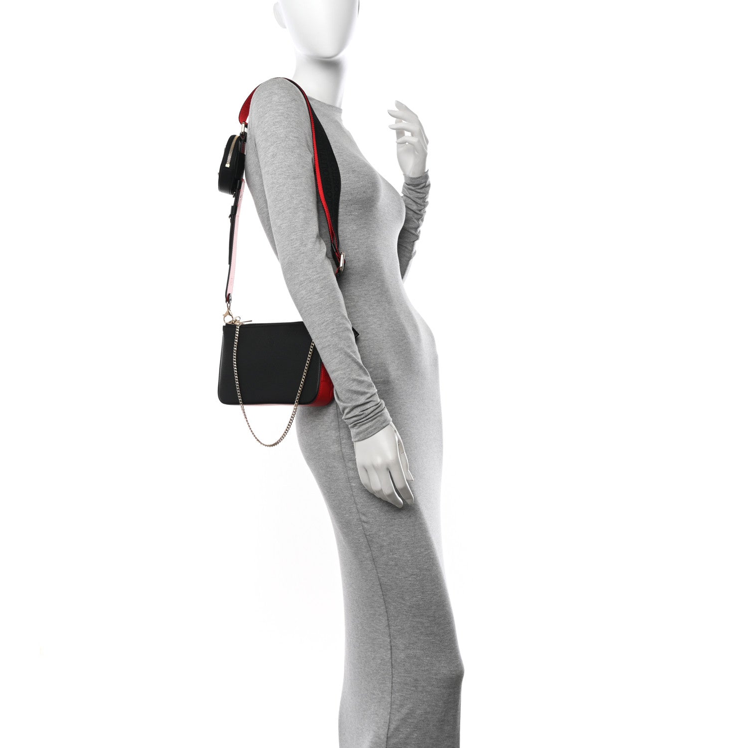 Christian Louboutin Toile Monogram Loubila Chain Hybrid Crossbody Black 2 of 9
