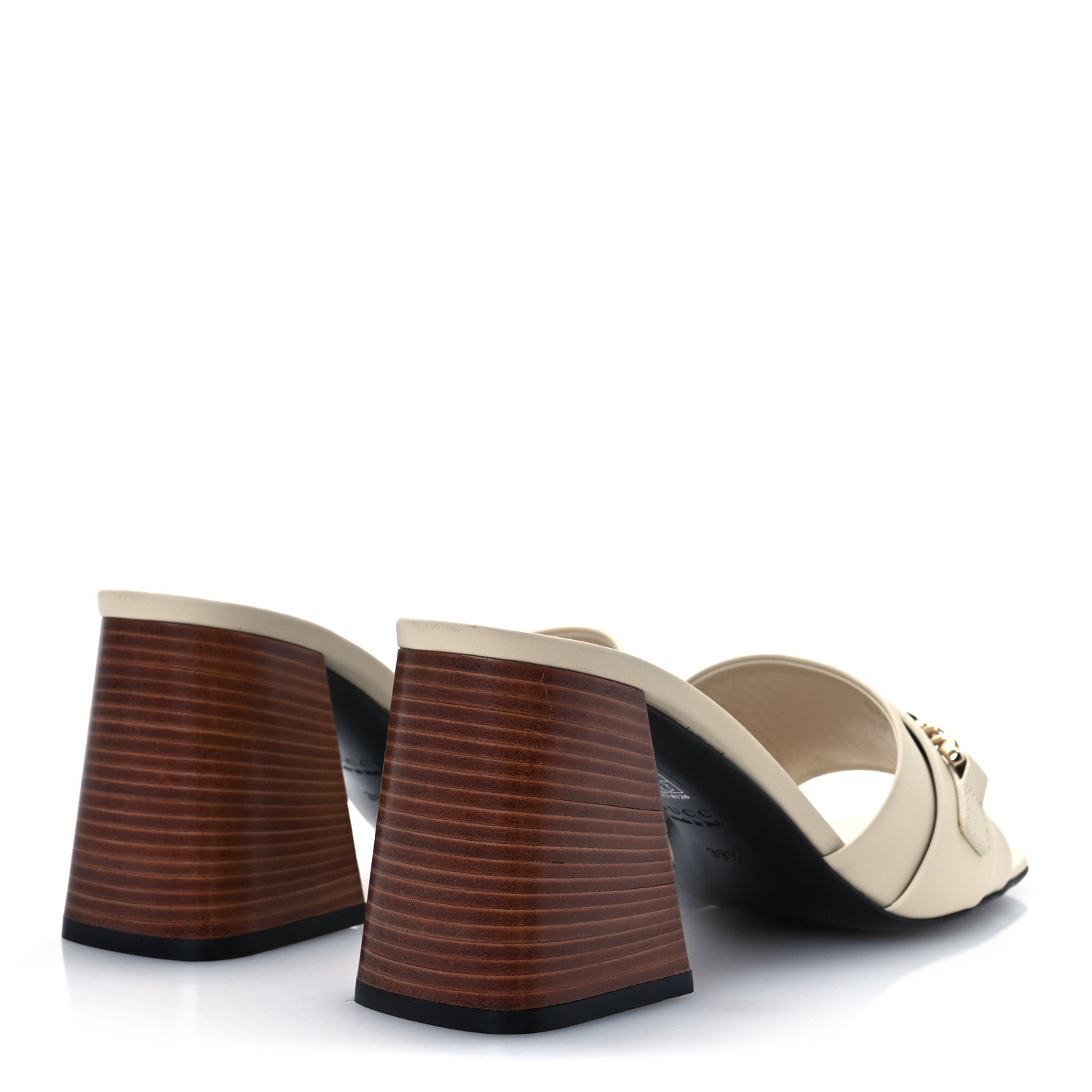 Gucci Calfskin Signoria 75mm Slide Sandals 39.5 New Ivoire 5 of 12