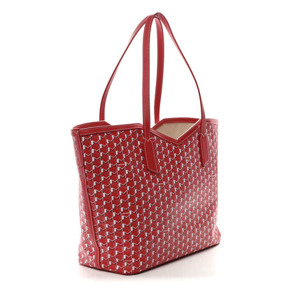 Moynat Calfskin Canvas M Tote MM Red 4 of 11