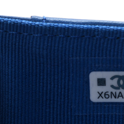 Chanel Caviar Quilted Studded CC Medium Flap Wallet Blue 6 of 7