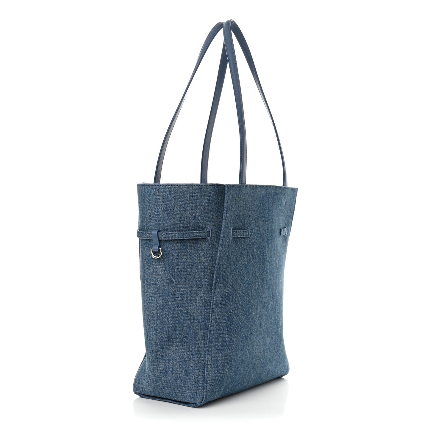 Denim Small Voyou Small North South Tote Blue