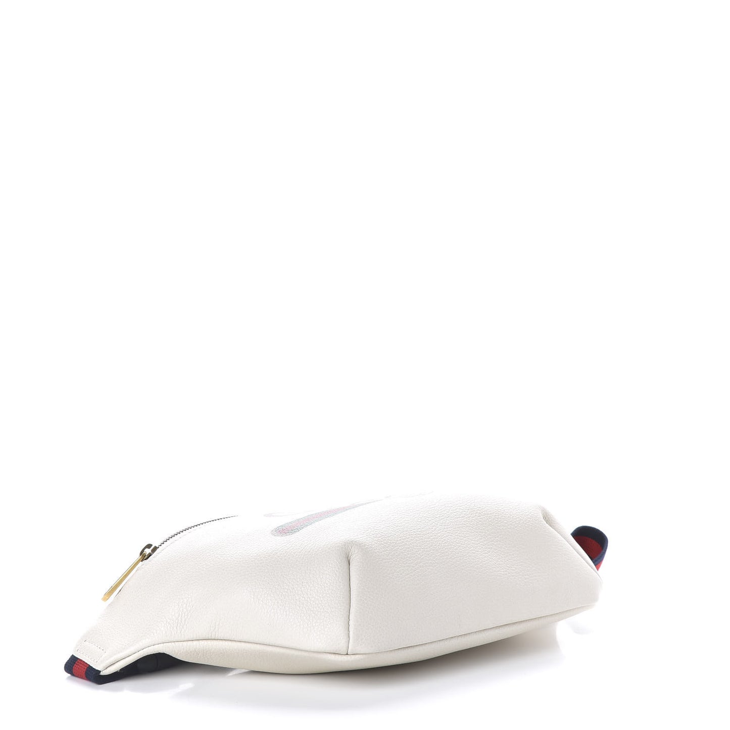 Grained Calfskin Logo Belt Bag White