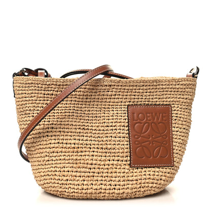 Loewe Calfskin Raffia Paulas Ibiza Pochette Bag Natural Tan 1 of 10