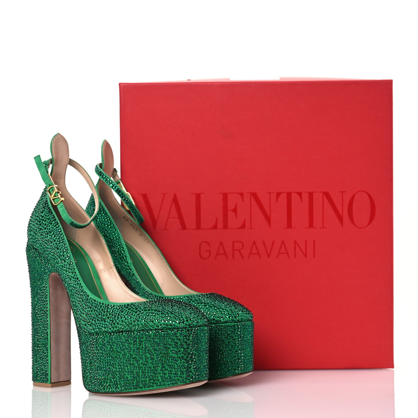 Crystal Suede Tan-Go 55/155mm Platform Pumps 37 Emerald