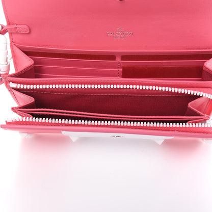 Valentino Garavani Vitello Colorblock Free Rockstud Wristlet Travel Wallet Shadow Pink Optic White 5 of 12