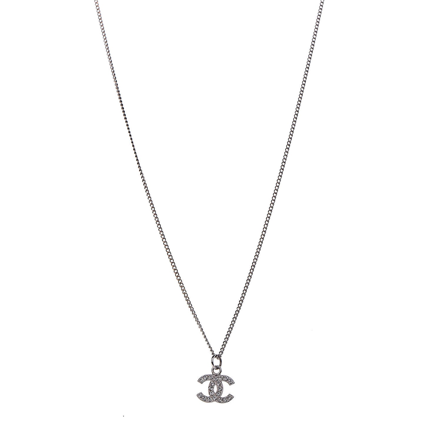 Crystal Timeless CC Necklace Silver