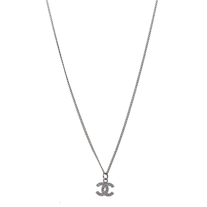 Chanel Crystal Timeless CC Necklace Silver 1 of 6